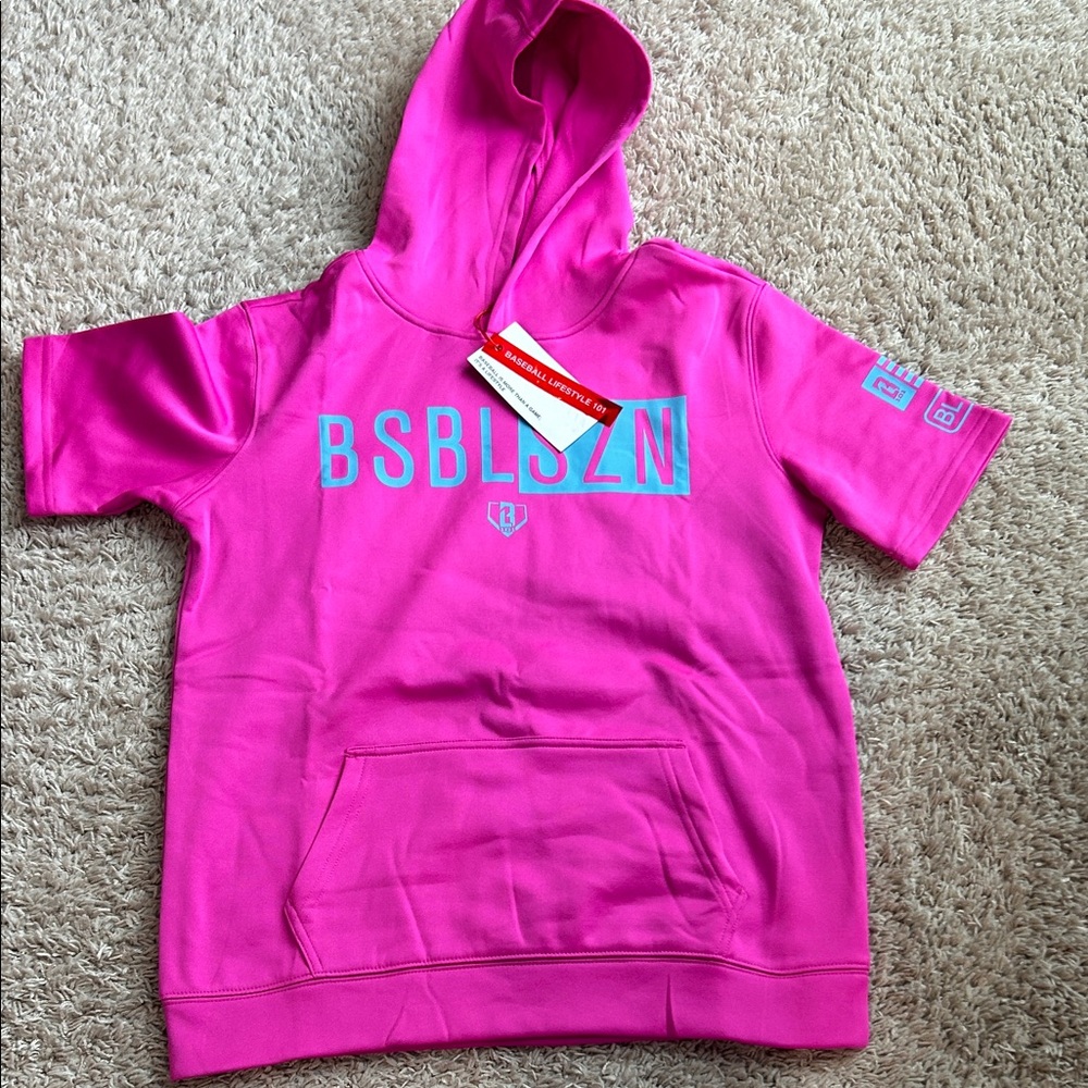 Kids Pink baseball lifestyle Hoodie